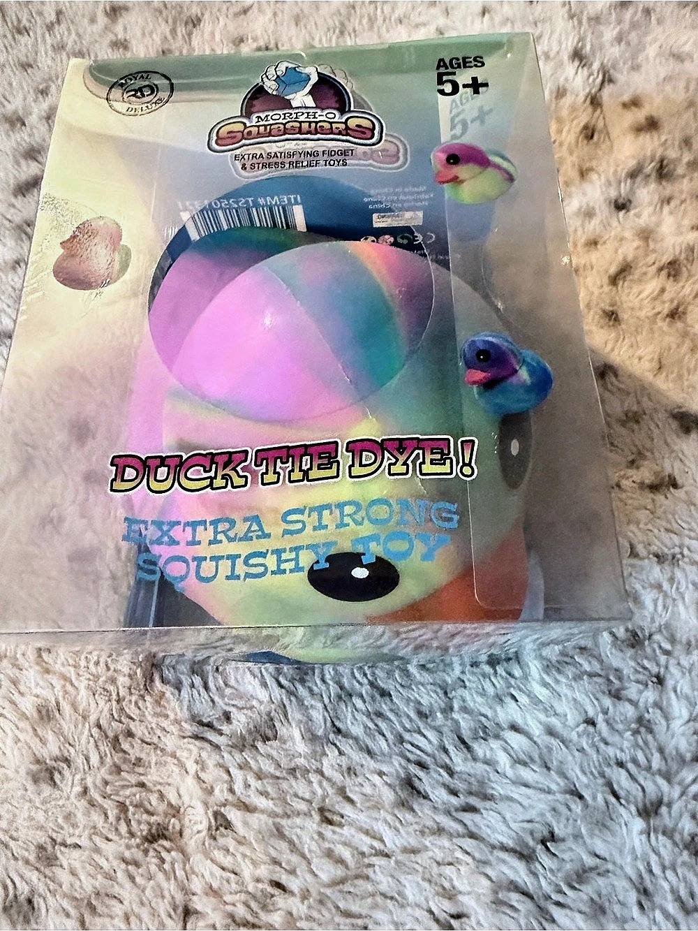Squeezamals Duck Tie Dye Tie Dye Duck Plush NWT